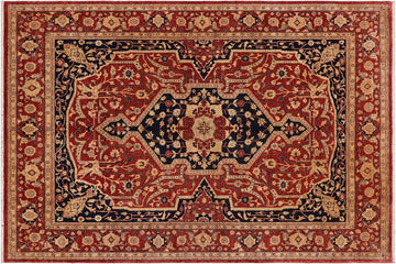 handmade Geometric Kafkaz Chobi Ziegler Rust Blue Hand Knotted RECTANGLE 100% WOOL area rug 10 x 12